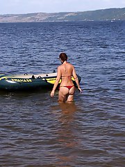 An older girl is having a good time while getting intimate at home