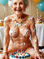 Elderly partner removes seductive lingerie