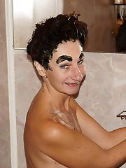 Delightful old prostitute takes off provocative panties