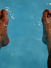 Relaxing at the poolside.
